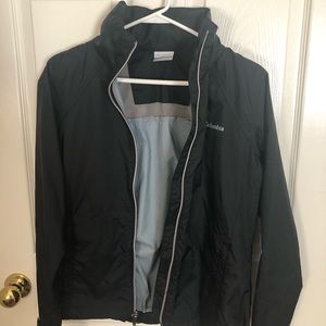 Columbia Black Windbreaker/Rain Jacket Small